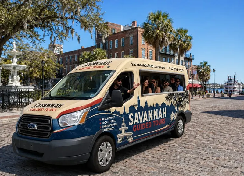 Savannah History Guided Open Air Cruiser Tour - Free Parking